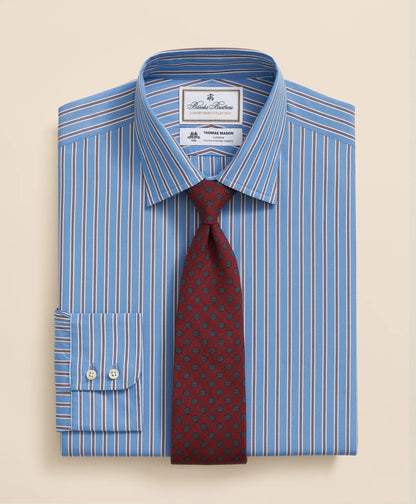 Brooks Brothers X Thomas Mason® Cotton English Collar, Stripe Dress Shirt | Brooks Brothers on sale