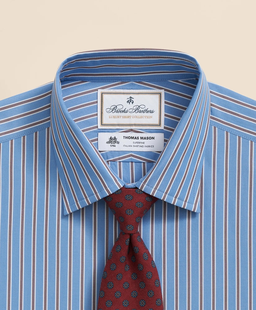 Brooks Brothers X Thomas Mason® Cotton English Collar, Stripe Dress Shirt | Brooks Brothers on sale