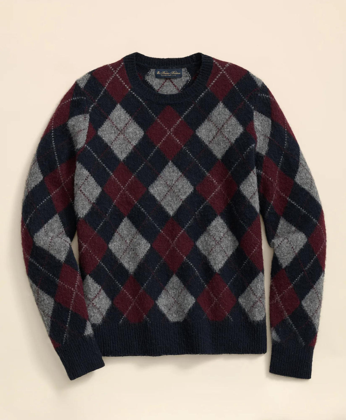 Brushed Wool Argyle Sweater | Brooks Brothers online