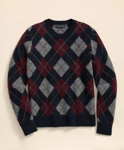 Brushed Wool Argyle Sweater | Brooks Brothers online