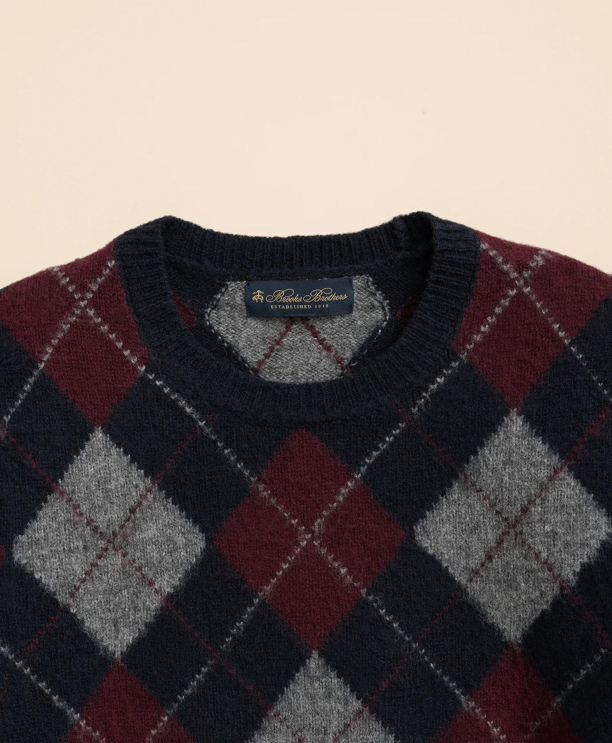 Brushed Wool Argyle Sweater | Brooks Brothers online