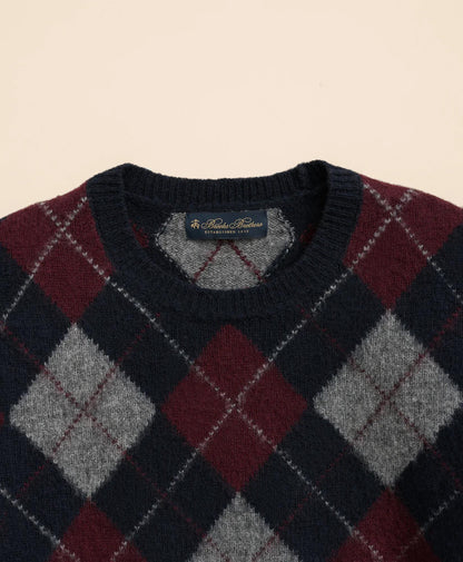 Brushed Wool Argyle Sweater | Brooks Brothers online