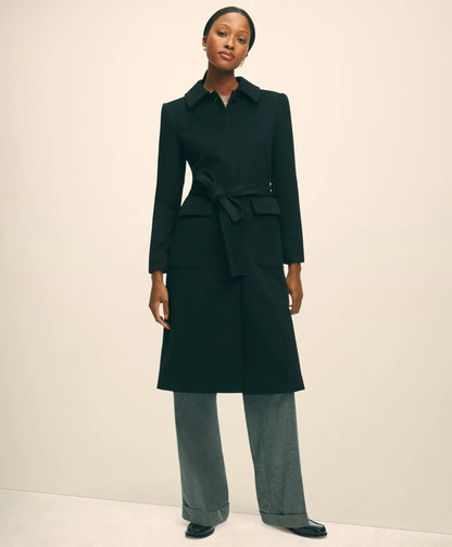 Brushed Wool Twill Wrap Coat | Brooks Brothers for sale