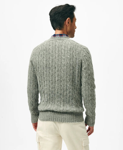 Cable Crewneck Sweater in Shetland Wool | Brooks Brothers outlet