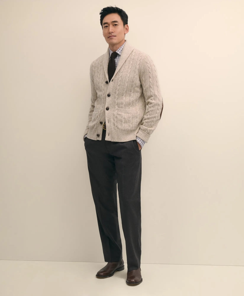 Cashmere Cable Knit Shawl-Collar Cardigan | Brooks Brothers on sale