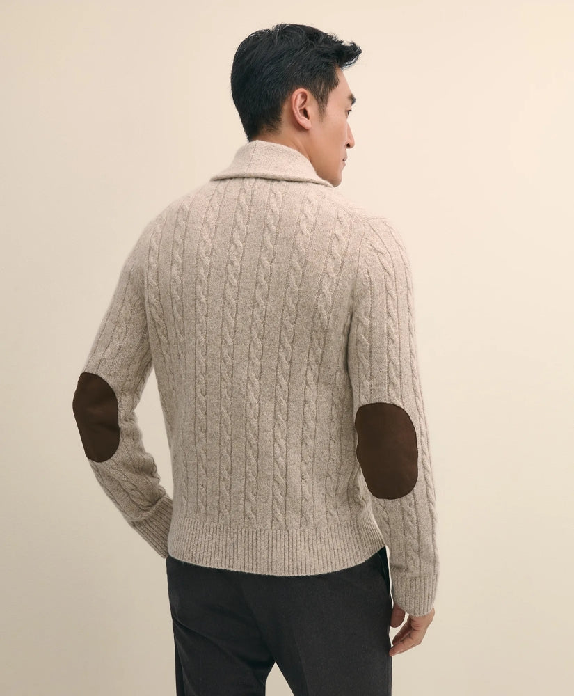 Cashmere Cable Knit Shawl-Collar Cardigan | Brooks Brothers on sale
