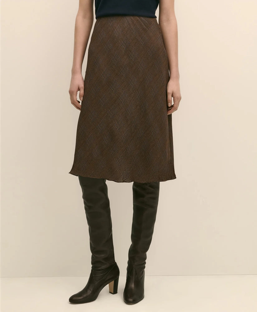 Chiffon Plaid Skirt | Brooks Brothers online shop