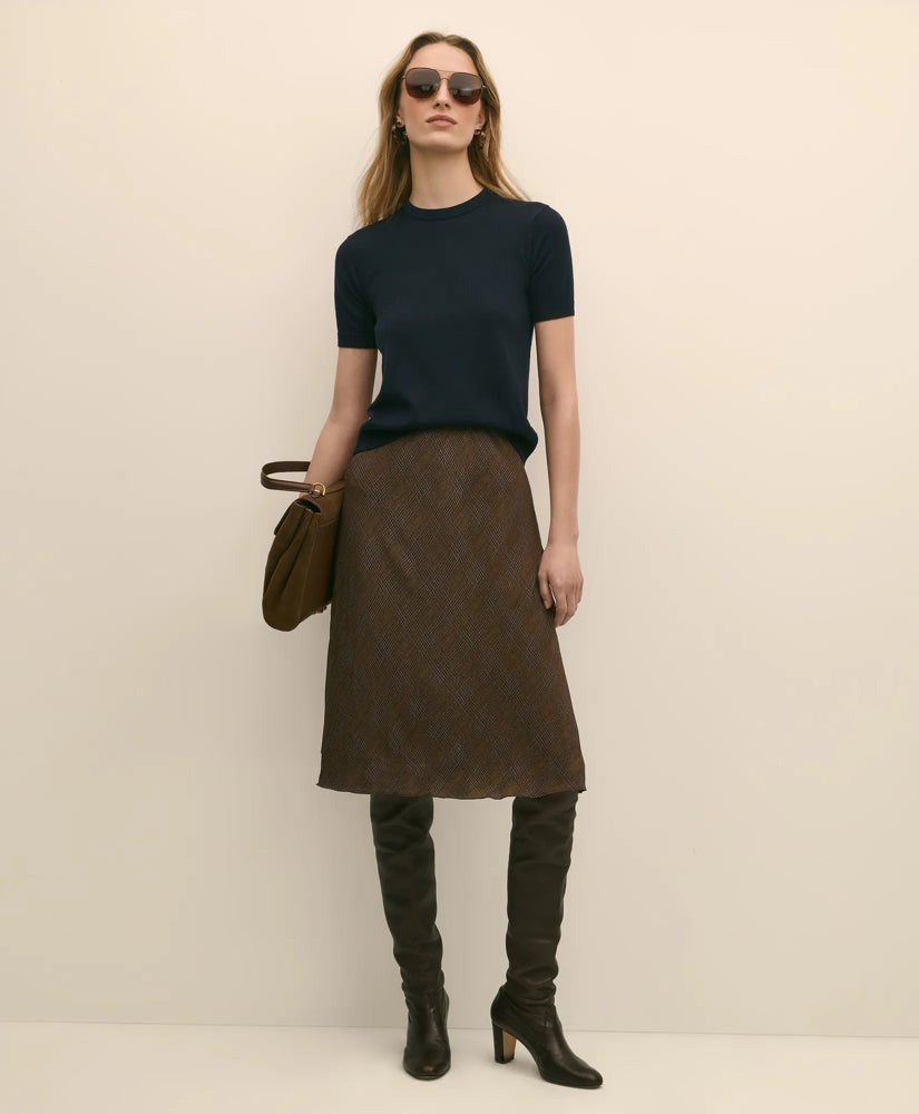 Chiffon Plaid Skirt | Brooks Brothers online shop