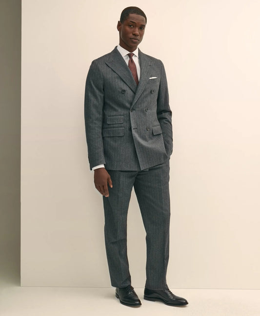 Classic Fit Cotton Herringbone Suit Pants | Brooks Brothers on sale