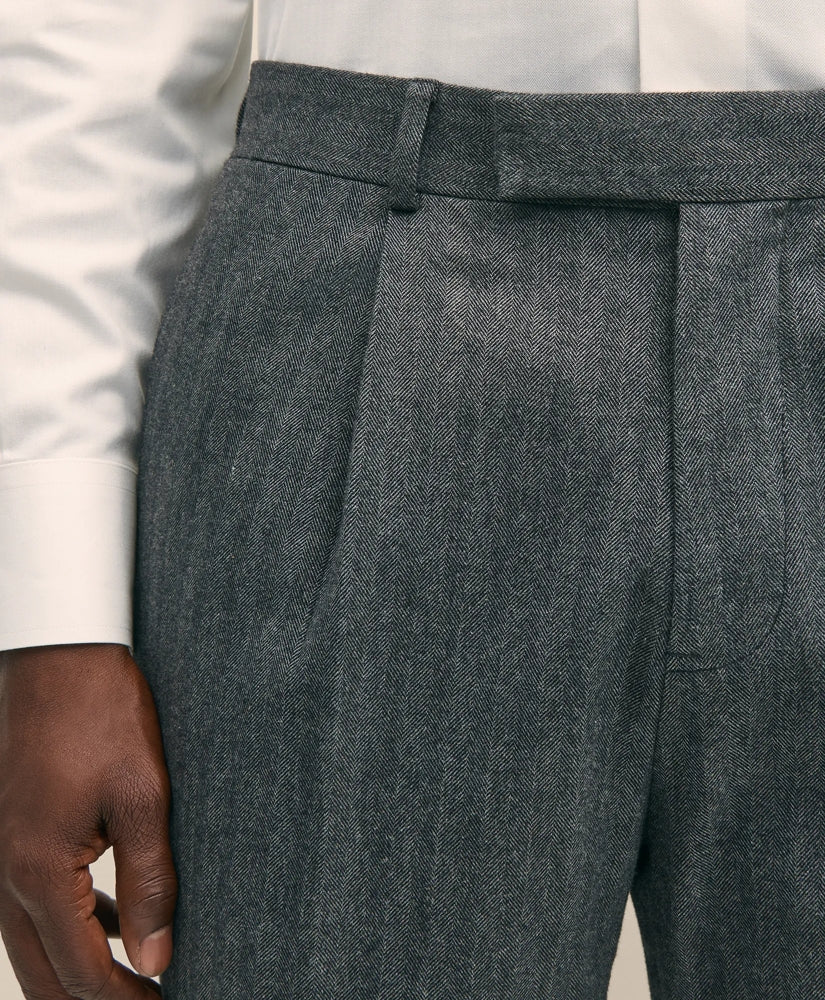 Classic Fit Cotton Herringbone Suit Pants | Brooks Brothers on sale