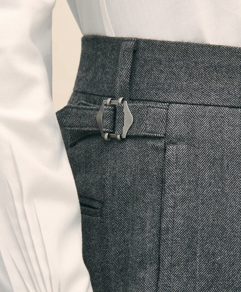Classic Fit Cotton Herringbone Suit Pants | Brooks Brothers on sale