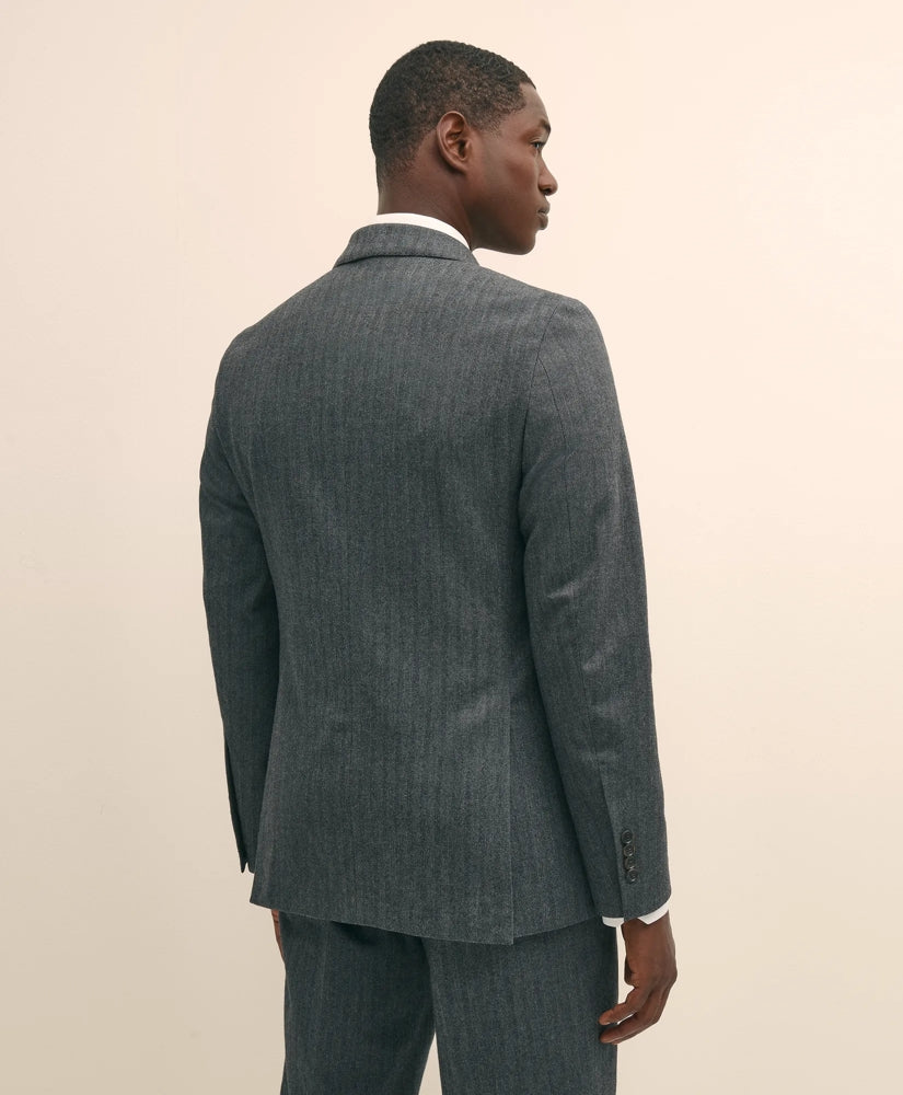 Classic Fit Double-Breasted Cotton Herringbone Suit Jacket | Brooks Brothers for sale