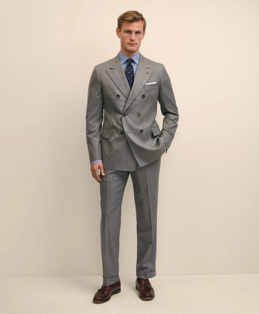Classic Fit Double-Breasted Wool Pinstripe 1818 Suit | Brooks Brothers online