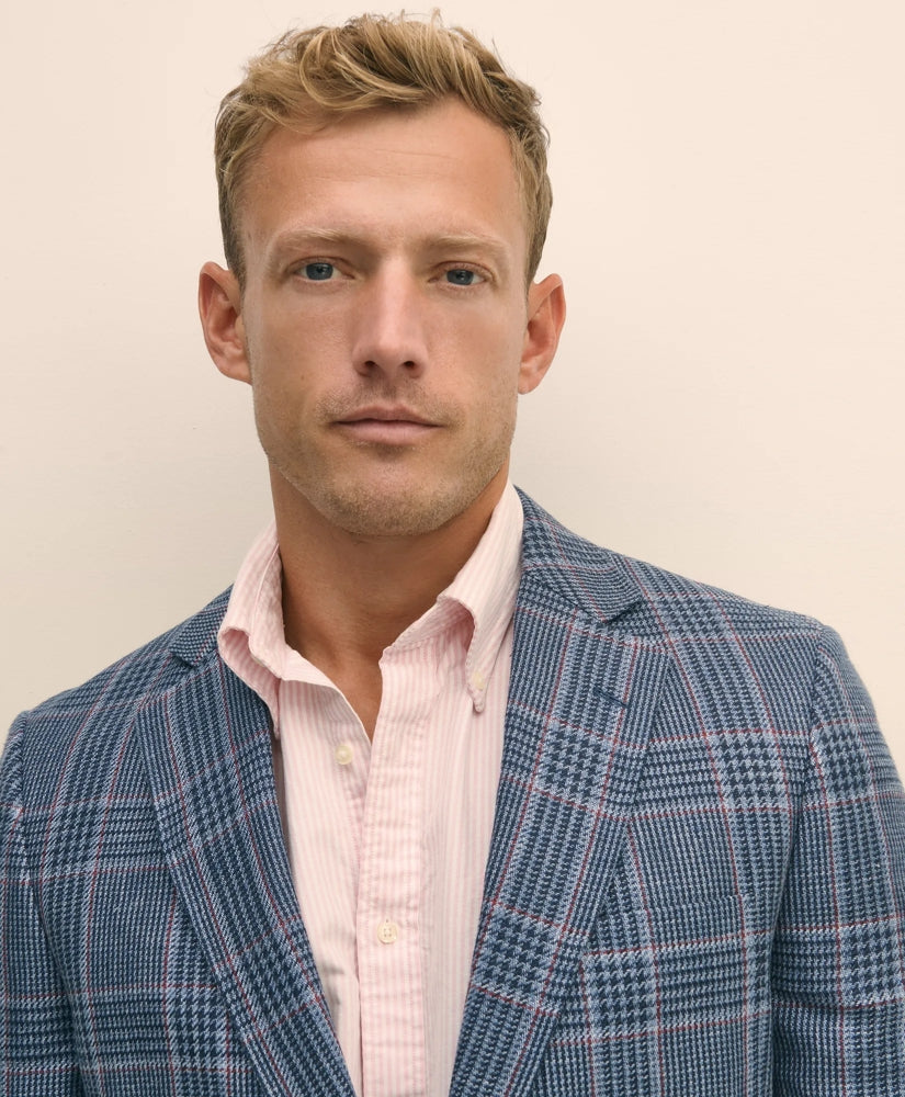 Classic Fit Linen-Silk-Cotton Check 1818 Sport Coat | Brooks Brothers online shop