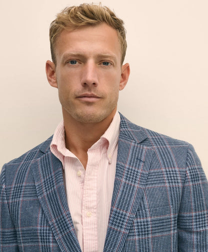Classic Fit Linen-Silk-Cotton Check 1818 Sport Coat | Brooks Brothers online shop