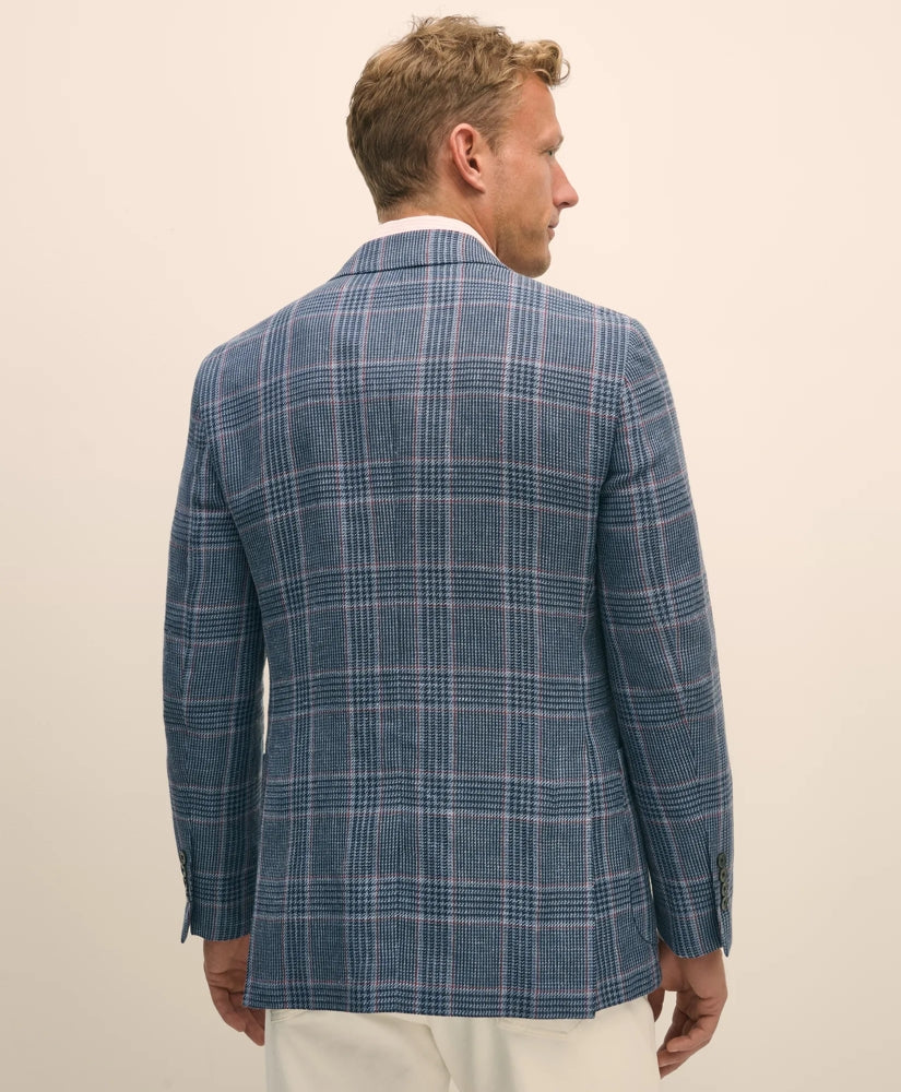 Classic Fit Linen-Silk-Cotton Check 1818 Sport Coat | Brooks Brothers online shop