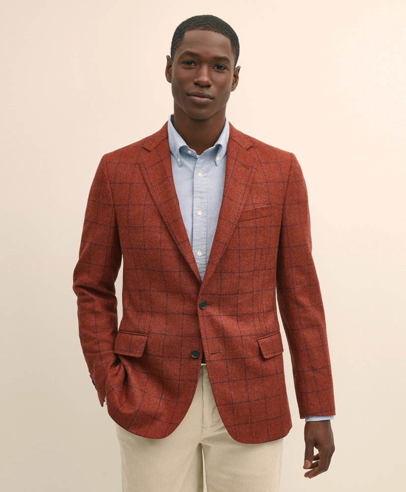 Classic Fit Wool-Cashmere Tweed Windowpane 1818 Sport Coat | Brooks Brothers sale