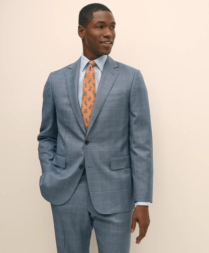 Classic Fit Wool Overcheck 1818 Suit | Brooks Brothers sale
