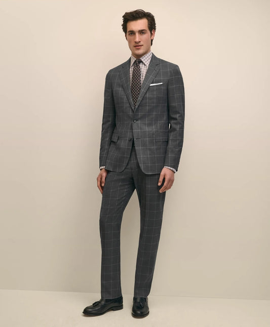 Classic Fit Wool Windowpane 1818 Suit | Brooks Brothers online shop