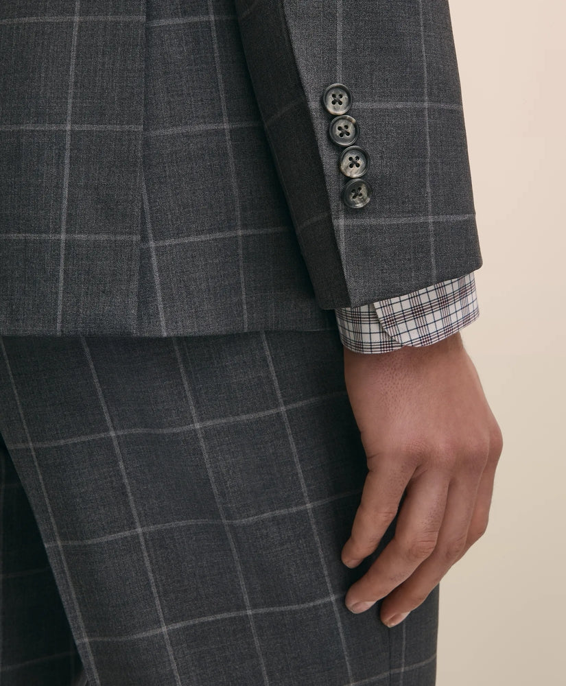 Classic Fit Wool Windowpane 1818 Suit | Brooks Brothers online shop