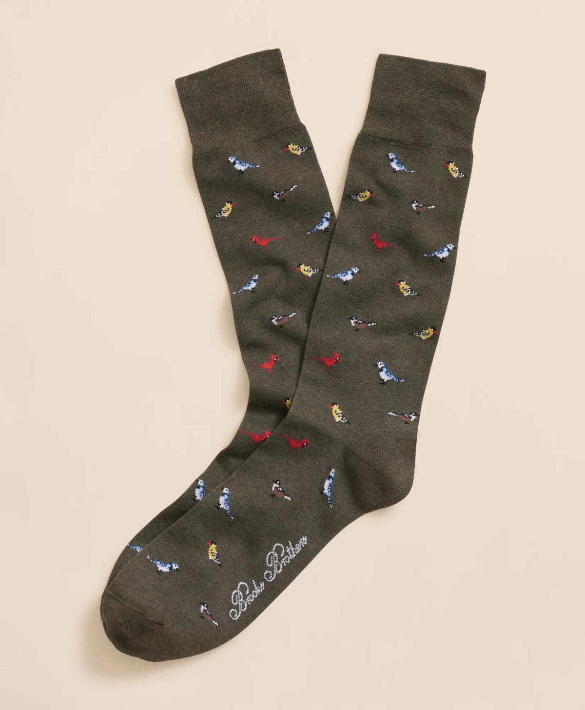 Cotton-Blend Bird Motif Socks | Brooks Brothers sale