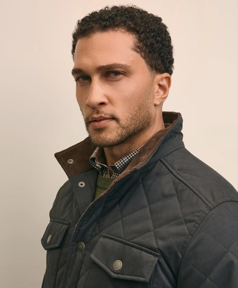 Big & Tall Cotton Blend Quilted Shirt Jacket | Brooks Brothers for sale