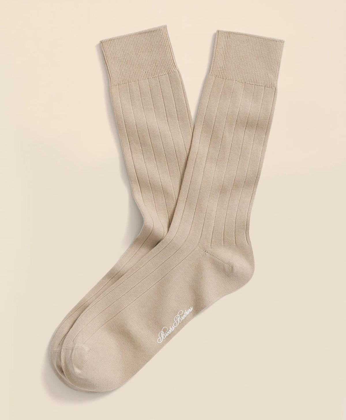 Cotton Blend Ribbed Crew Socks | Brooks Brothers online shop