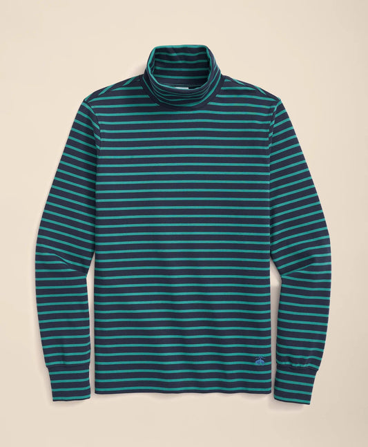 Cotton Blend Striped Turtleneck | Brooks Brothers online shop