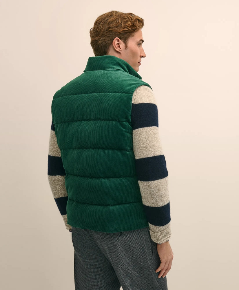 Cotton Blend Wide-Wale Puffer Vest | Brooks Brothers on sale