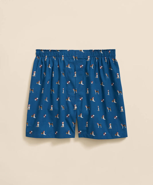 Cotton Broadcloth Holiday Dog Boxers | Brooks Brothers online