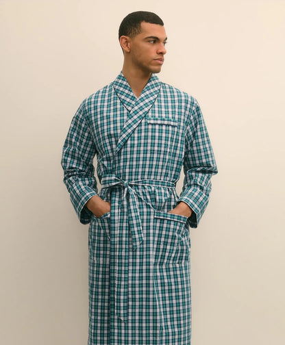 Cotton Broadcloth Plaid Robe | Brooks Brothers for sale