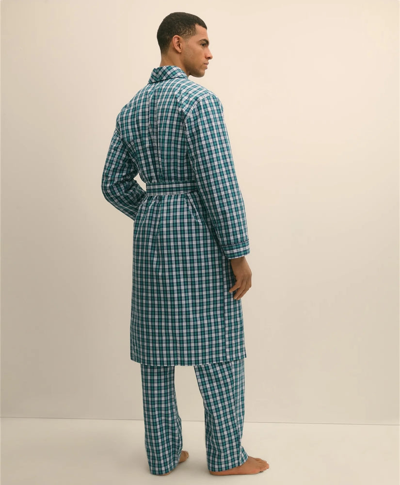 Cotton Broadcloth Plaid Robe | Brooks Brothers for sale