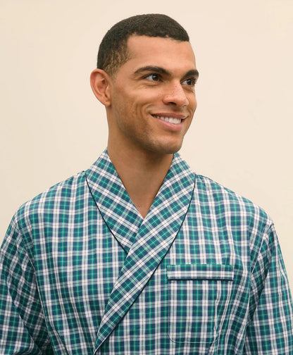Cotton Broadcloth Plaid Robe | Brooks Brothers for sale