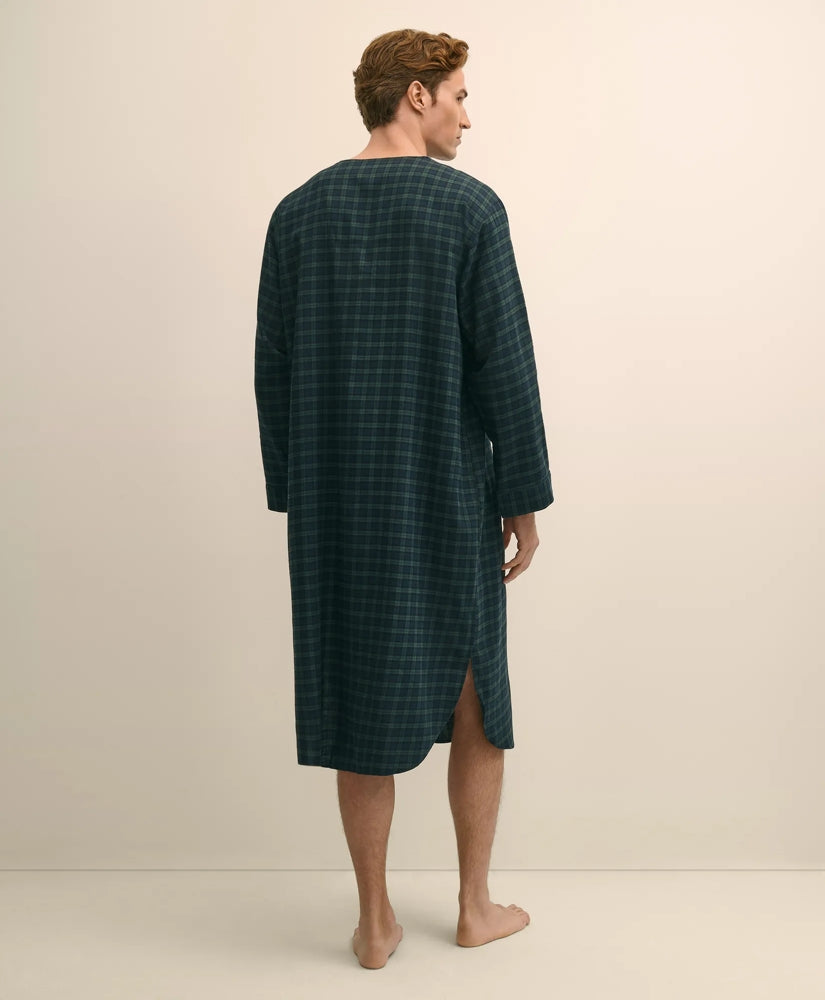 Cotton Flannel Tartan Nightshirt | Brooks Brothers online