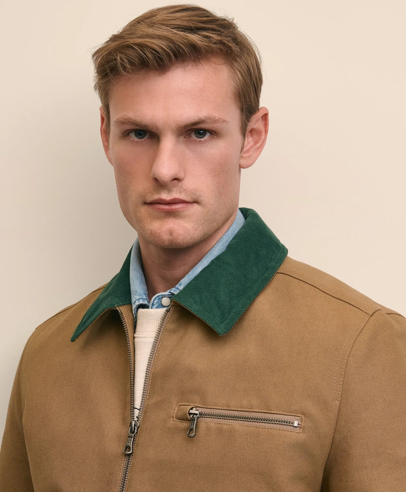 Cotton Canvas Water-Resistant Barn Jacket | Brooks Brothers sale