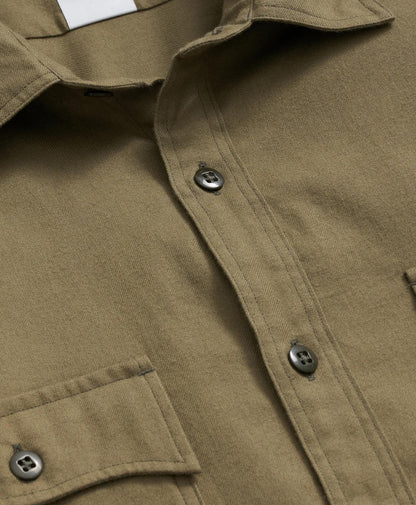 Cotton-Cashmere Flannel Military Sport Shirt | Brooks Brothers outlet
