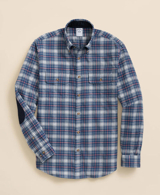 Cotton-Cashmere Flannel Plaid Sport Shirt | Brooks Brothers discount