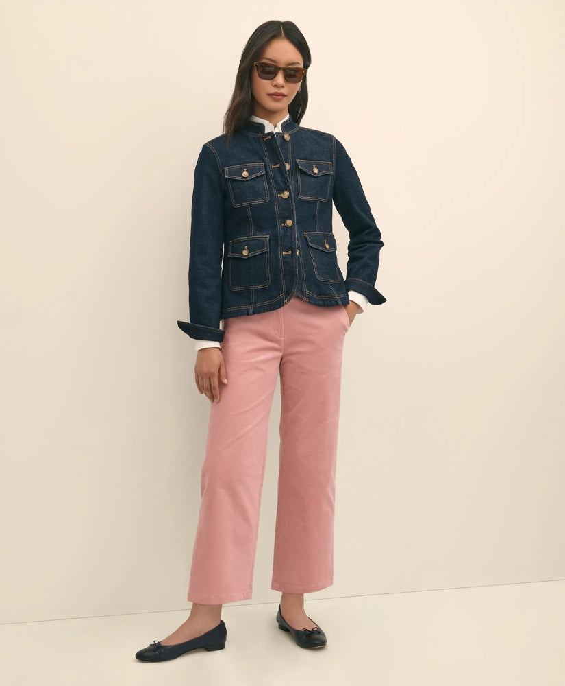 Cotton Corduroy Wide Leg Cropped Pants | Brooks Brothers online