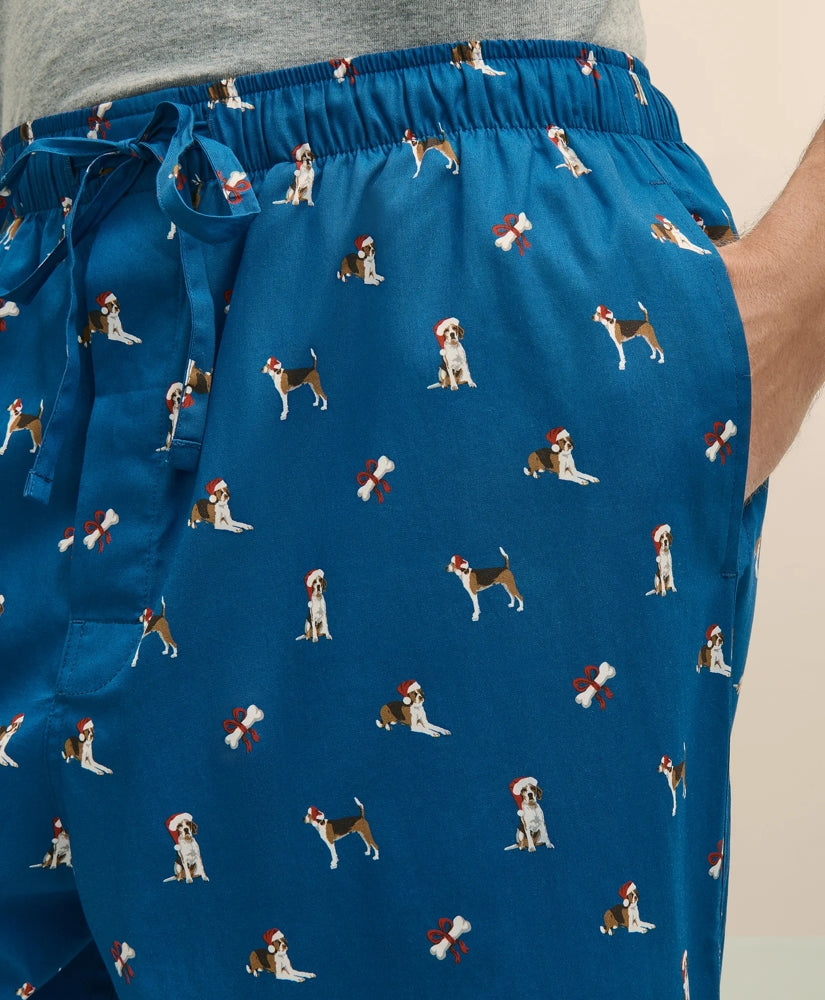 Cotton Broadcloth Holiday Dog Lounge Pants | Brooks Brothers online shop