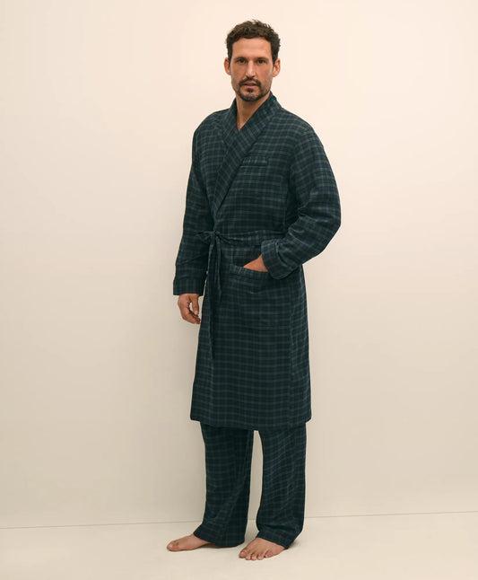 Cotton Flannel Tartan Robe | Brooks Brothers for sale