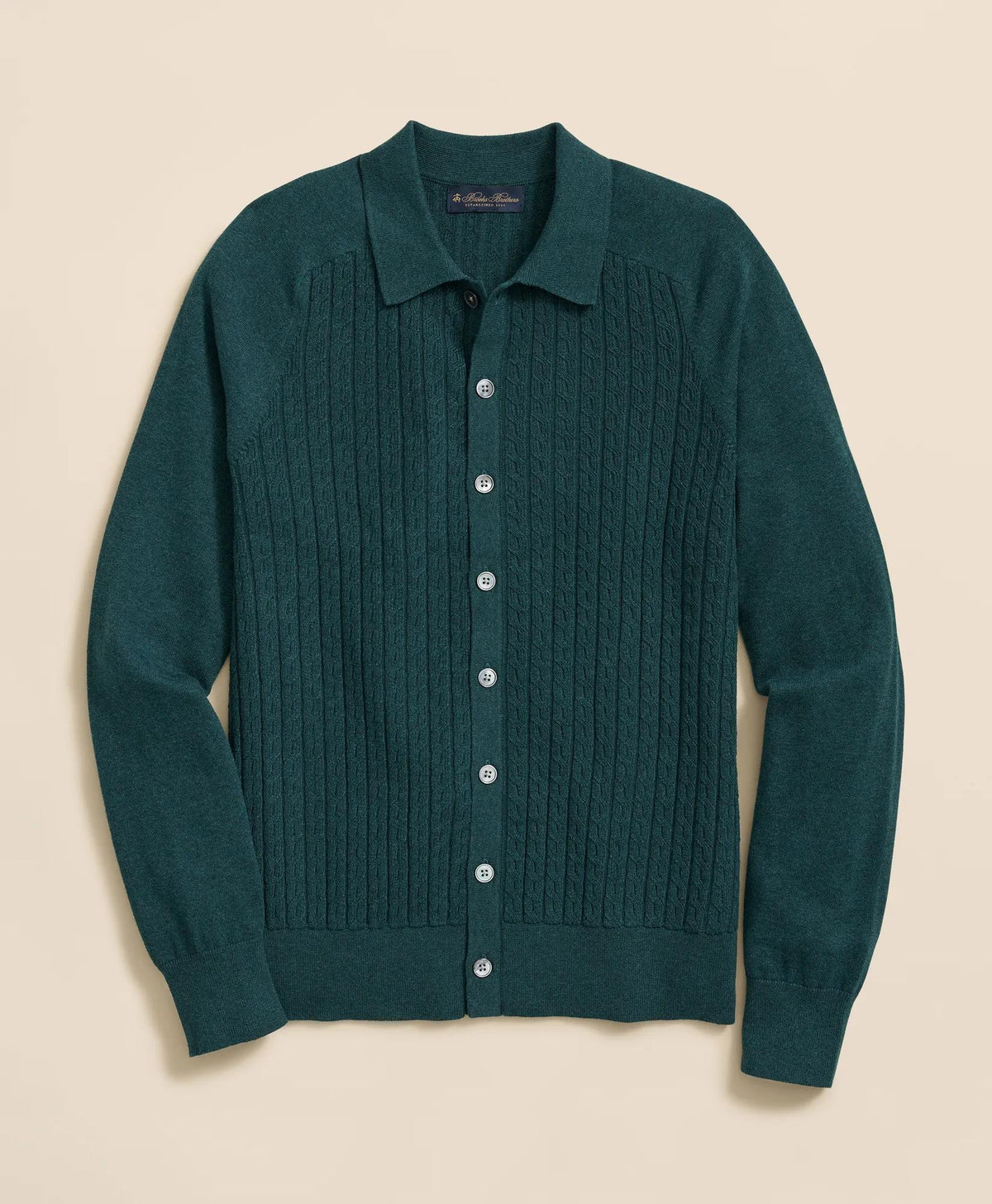 Cotton Mini-Cable Polo Cardigan | Brooks Brothers sale