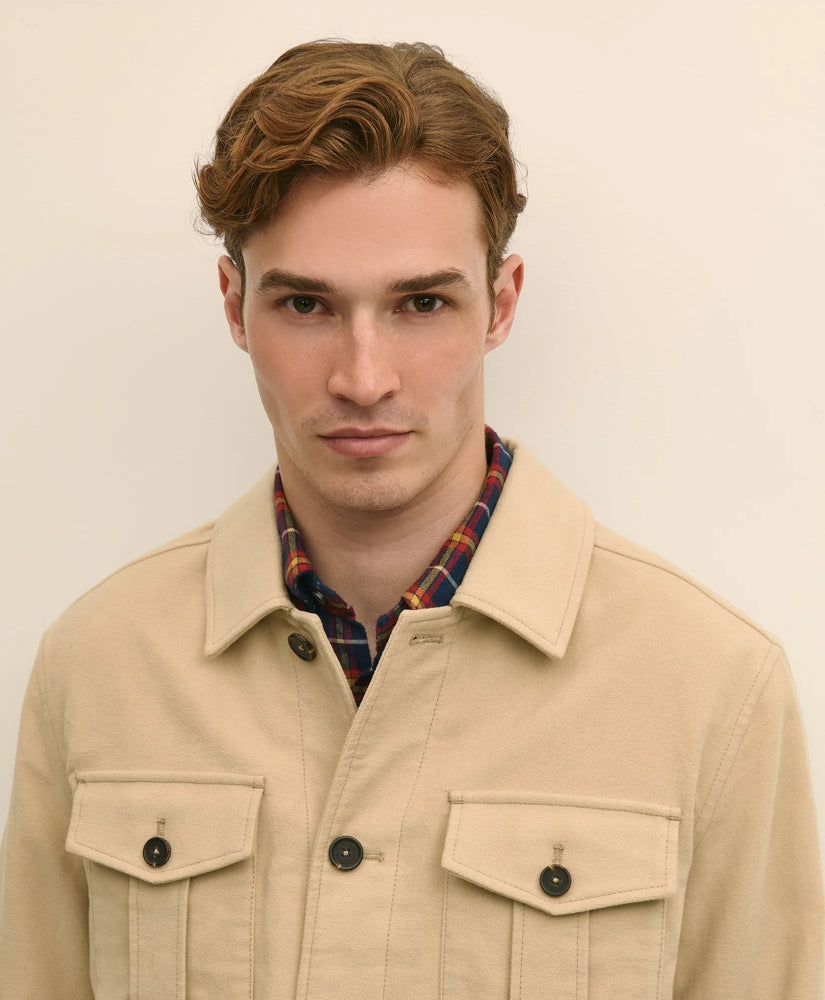 Cotton Moleskin Shirt Jacket | Brooks Brothers discount