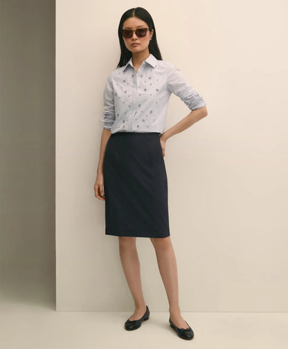 Cotton Poplin Pinstripe Embellished Shirt | Brooks Brothers for sale