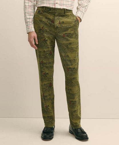 Cotton Equestrian Print Chino | Brooks Brothers online shop