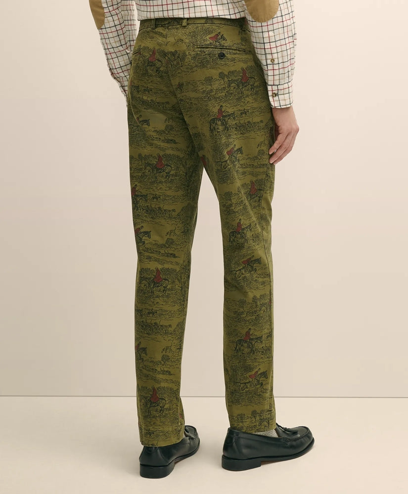 Cotton Equestrian Print Chino | Brooks Brothers online shop
