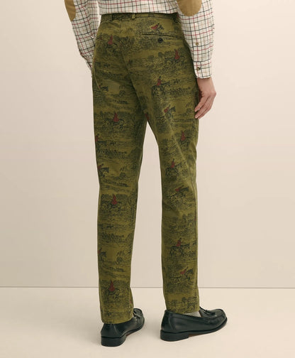 Cotton Equestrian Print Chino | Brooks Brothers online shop