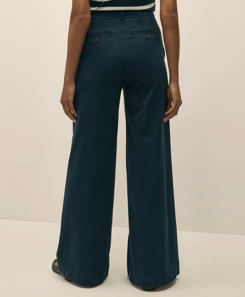 Cotton Twill Wide-Leg Pant | Brooks Brothers for sale
