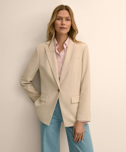Crepe Relaxed Fit Jacket | Brooks Brothers sale