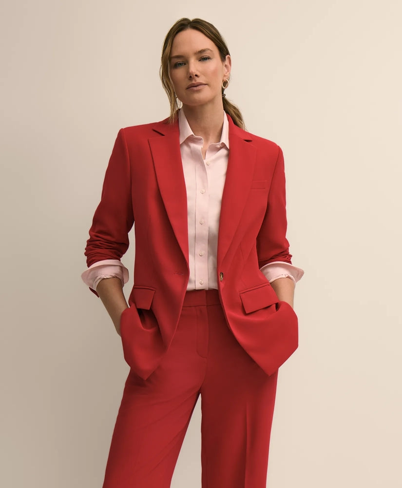 Crepe Relaxed-Fit Jacket | Brooks Brothers discount