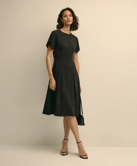 Crepe Viscose Butterfly Sleeve Dress | Brooks Brothers outlet
